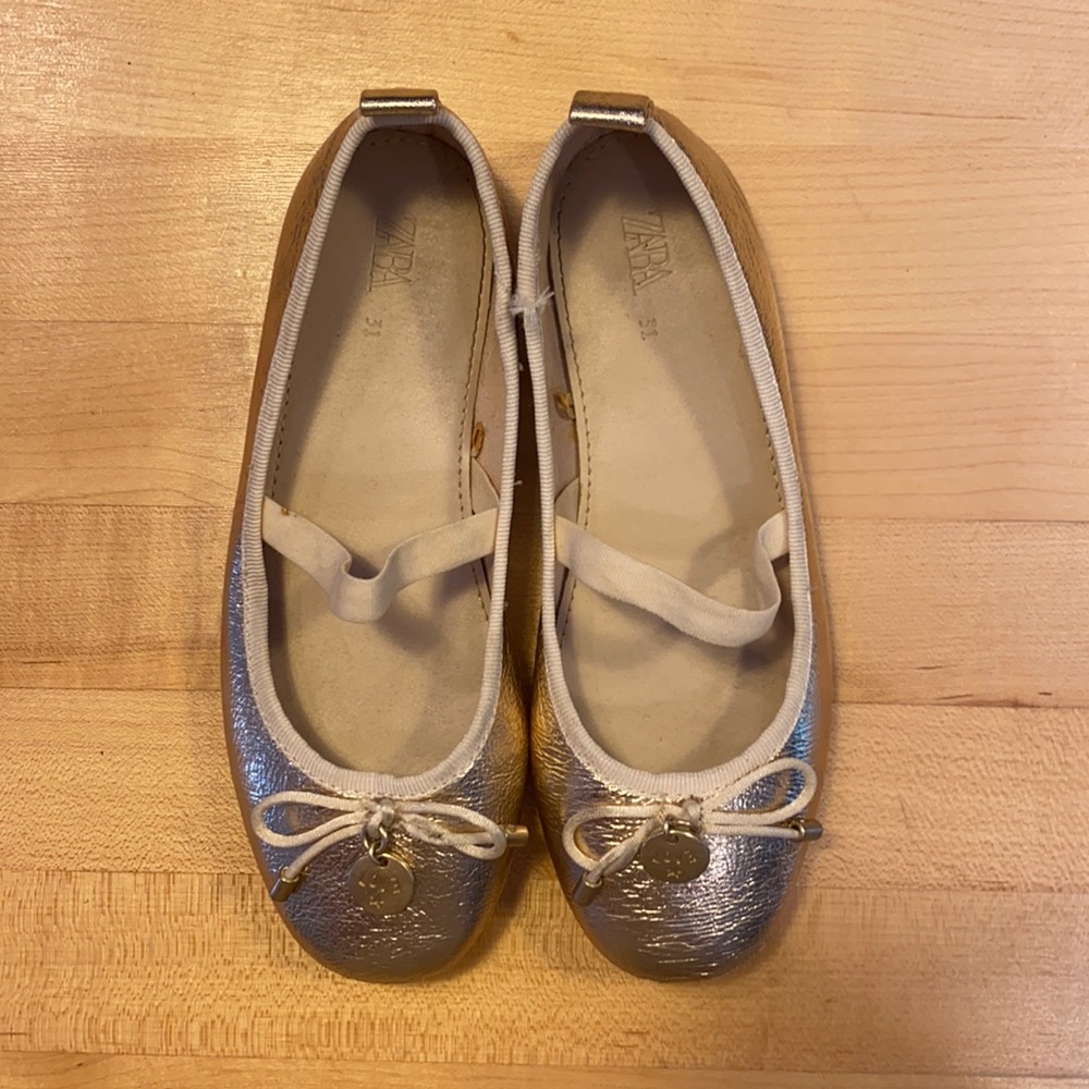 Zara gold ballet flats